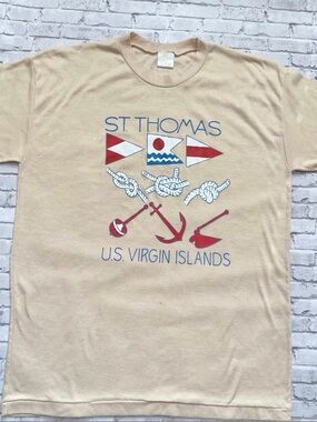 Vintage 80s St. Thomas U.S. Virgin Islands Nautical Graphic Tee